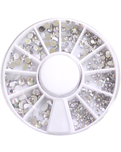 Stone wheel - round shape - clear holographic (1-3mm)