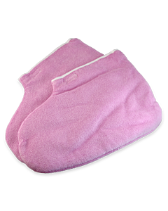 Chaussons en Ratine pour Soins de Paraffine Rose Pâle (paire)