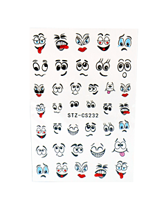 3D Nail Sticker model Eyes and Mouth  STZ-CS232