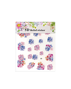 3-D Nail Sticker model Colorful Flowers 5D-03