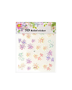 3-D Nail Sticker model Colorful Flowers 5D-17