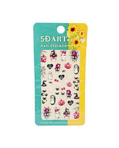 5D Nail Sticker Halloween Pink and Black 5D-K243