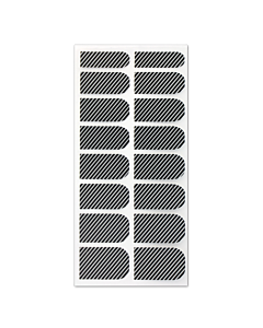 Nail Wrap Foil Stickers - Stripes - Black/Silver #009