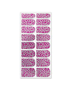 Nail Wrap Foil Stickers - Leopard - Pink/Silver #078