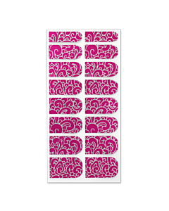 Nail Wrap Foil Stickers - Arabesque - Pink/Silver #129