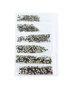 Nail Art Stones Bag - Green/Purple Opaque AB 010