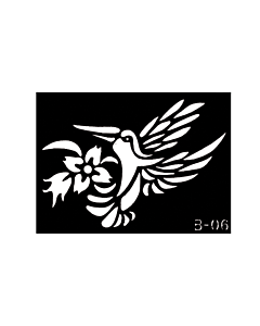 Pochoir oiseau Colibri pour le Corps 3'' X 4'' B-06