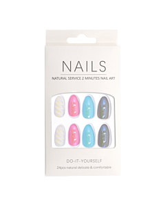 Press-On - Nails Shiny Unicorn Almond 24pcs