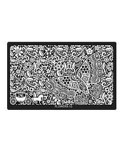 Plaque de Stamping XL Rectangulaire Flowers-13 (6,5'' x 4'')