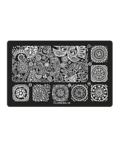 Stamping Image Plate - XL FLOWERS-18 (6,5'' x 4'')
