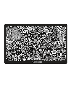 Stamping Image Plate - XL FLOWERS-20 (6,5'' x 4'')