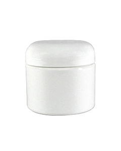Pot Vide en Plastique Blanc avec Couvercle 4 oz.