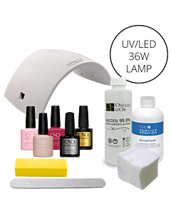 Shellac CND UV polish starter kit + 36W UV/LED lamp (110V)