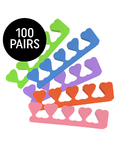 Toe separators - 100 pairs - various colors (heart)