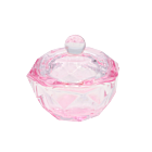 Contenant Cristal pour Poudre Rond Hexagone Rose (40mm)