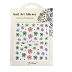 3-D Nail Sticker model Flower ADY-015 Pink/Green/Blue (Super thin)