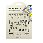 3-D Nail Sticker model Love ADY-036 Black/White (Super-thin)