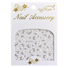 3-D Nail Sticker model Flowers White/Silver BLE252J