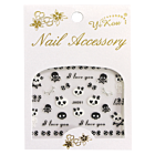 3-D Nail Sticker model Halloween Skulls Black/Silver JH091