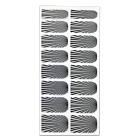 Nail Wrap Foil Stickers - Stripes - White/Silver/Black #086