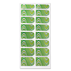 Nail Wrap Foil Stickers - Curves - Green/Yellow/Silver #106