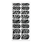 Nail Wrap Foil Stickers - Zebra Pattern - Black/Silver #181