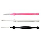 Nail Art Brush 3pcs Set White/Black/Pink