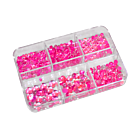 Nail Art Kit - Pink AB Half Peals Mermaid Stones (6 S