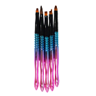 UV Gel Brush Kit Mermaid Pink/Blue Handle (5 brushes)