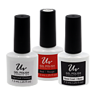 UV Gel Polish kit - Base coat, red colour and top coat