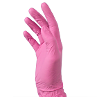 Gants de Nitrile Roses Sans Poudre Médium (100pcs)