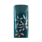 Decorative Nail Tips Half Well White/Red Flowers on Green (70) (