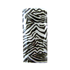 Decorative Nail Tips Half Well Tiger Black on Frosted Grey (70)