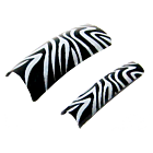 Decorative Nail Tips Half Well Zebra White on Black (70) (PDFL38