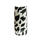 Decorative Nail Tips Half Well Spots Black on White (70) (PDFL39