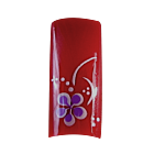 Decorative Nail Tips Half Well Mauve/White Flower on Red (70) PDFL6140