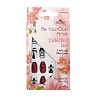 Press-On Nails - Joyme Black/Clear/Brick Red 24pcs