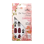 Press-On Nails - Joyme Noir/Transparent/Rouge Brique 24pcs