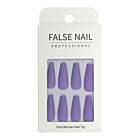 Press-On Nails - False Nail Professional Matte Purple Coffin 24pcs