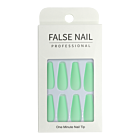 Press-On Nails - False Nail Professional Matte Green Coffin 24pcs