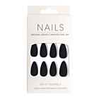 Press-On Nails Amande Noir Mat 24pcs