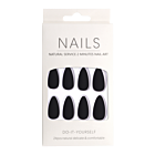 Press-On Nails Matte Black Almond 24pcs