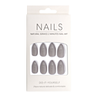 Press-On Nails Shiny Grey Almond 24pcs