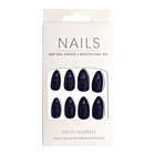 Press-On - Nails Amande Bleu Marin Lustré 24pcs