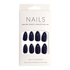 Press-On - Nails Shiny Navy Blue Almond 24pcs