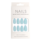 Press-On - Nails Amande Bleu Ciel Lustré 24pcs