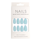 Press-On - Nails Shiny Sky Blue Almond 24pcs