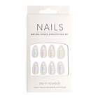 Press-On - Nails Amande Blanc Arc-en-Ciel Lustré 24pcs