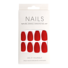 Press-On Nails Carré Arrondi Rouge Vif Mat 24pcs