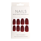 Press-On Nails Carré Arrondi Bourgogne Mat 24pcs